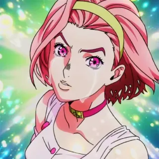 🍡 ce358ff4 Yasuho Hirose JoJo's Bizarre Adventure 动漫, 漫画, 卡通, 粉色头发, JOJO的奇妙冒险, 广濑康穗 telegram sticker