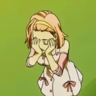 🍡 f6a799f9 动漫, 卡通, 女孩, 伤心, 哭泣, 情绪化 telegram sticker