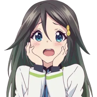 😱 e7ea1ede anime, garota, fofa, preocupada, kawaii telegram sticker