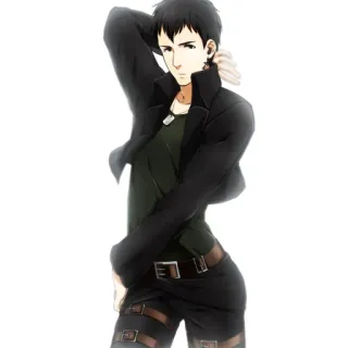 💃 f89545b9 Gaya anime, Karakter pria, Animasi, Rambut coklat, Jaket hitam telegram sticker