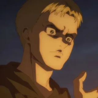 👾 2221b445 Reiner Braun Attack on Titan Аниме, Злой, Персонаж, Серьезный, Мужчина telegram sticker
