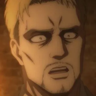 👾 450dfc35 Reiner Braun Attack on Titan Аниме, Манга, Райнер Браун, Атака титанов, Расстроенный, В шоке, Персонаж telegram sticker