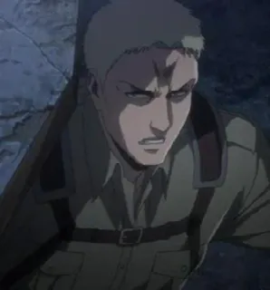 👀 3fc11b77 Reiner Braun Attack on Titan Anime, Postać, Żołnierz, Poważny, Atak Tytanów whatsapp sticker