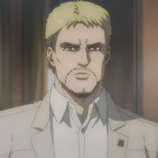 👀 9f1cc923 Reiner Braun Attack on Titan Anime, Postać, Poważny, Mężczyzna, Blond, Żołnierz whatsapp sticker