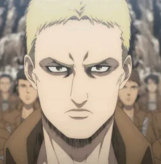 👀 c7e18442 Reiner Braun Attack on Titan Anime, Atak Tytanów, Reiner Braun, Żołnierz, Postać whatsapp sticker