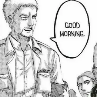 🐱 c95df062 GOOD MORNING. buongiorno, saluto, anime, personaggio, uomo telegram sticker