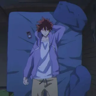 🛏️ 020855cf Anime, Person, Schlafzimmer, Bett, liegend whatsapp sticker