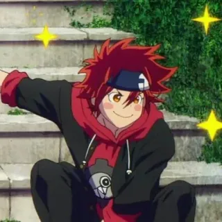 🕷️ da42dd0f Reki Kyan SK8 the Infinity Anime, Sk8, Reki Kyan, rote Haare, lächelnd, Sticker, Anime Charakter, Cartoon whatsapp sticker