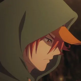 ☹️ f583c2e7 Anime, Charakter, Kapuze, Orange Haare whatsapp sticker