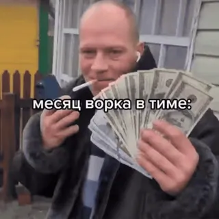 🤑 24ac6dfe месяц ворка в тиме: money, russian, wealth, cash, success, salary telegram sticker