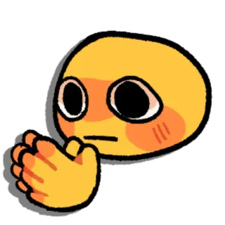 😐 79cb9e2a lo lắng, biểu tượng cảm xúc, vỗ tay, đổ mồ hôi, vàng telegram sticker