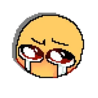 😭 7ed7eedd khóc, buồn, pixel art, emoji, biểu cảm telegram sticker