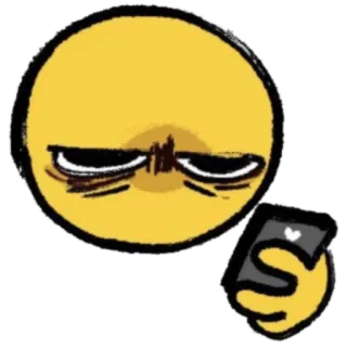 😞 b1329562 Biểu tượng cảm xúc, mệt mỏi, điện thoại, meme telegram sticker