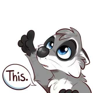 👆 0c4b98db This. แรคคูน, เฟอร์รี่, การ์ตูน, ยกนิ้วโป้ง, อนุมัติ telegram sticker