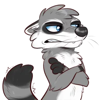 😠 258c6fb4 แรคคูน, การ์ตูน, เฟอร์รี่, สัตว์ telegram sticker