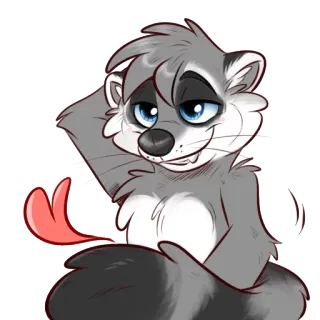 😉 7a2ed52b แรคคูน, สัตว์, การ์ตูน, ขนปุย, น่ารัก, หัวใจ, ความรัก telegram sticker
