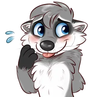 😊 da0e688f สัตว์, หมาป่า, การ์ตูน, มนุษย์สัณฐาน, ขน, น่ารัก telegram sticker