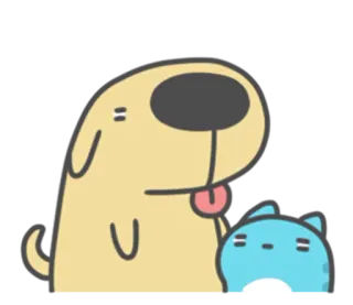 😒 e45b53d6 собака, кошка, мультфильм, милый, животные, наклейка whatsapp sticker