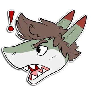 😠 303585eb 상어, 퍼리, 만화, 화난, 동물, 표정, 이모티콘 whatsapp sticker