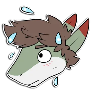 😥 e684618f 땀, 퍼리, 이모티콘, 만화, 동물, 표정 whatsapp sticker