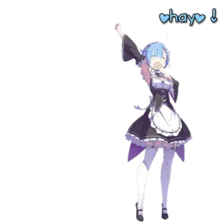 😪 163e1020 Rem hay Anime, Maid, Carino, Kawaii, Fanart whatsapp sticker