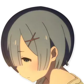 🙁 444960f2 Rem anime, ragazza, rem, carina, triste whatsapp sticker