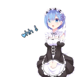 😲 61f28d40 Rem uhh! Anime, Maid, Carina, Femmina, Capelli Blu whatsapp sticker