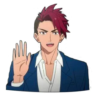 🖐️ d1d01284 애니메이션, 캐릭터, 남자, 손 흔드는, 인사 whatsapp sticker