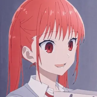 😃 f71c77f3 anime, rood haar, meisje, cartoon, schattig, glimlachend telegram sticker