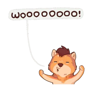 😄 1b52537a woooooooo! การฉลอง, ความตื่นเต้น, เชียร์, งานปาร์ตี้, สัตว์, สนุก telegram sticker
