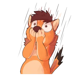 😱 5027eaf9 เฟอร์รี่, สัตว์, การ์ตูน, ตกใจ, ประหลาดใจ, น่ารัก telegram sticker