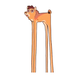 ⬆️ 673d1844 หมา, การ์ตูน, สัตว์, ภาพประกอบ, ตลก, สูง, ไม้ต่อขา, ขายาว telegram sticker