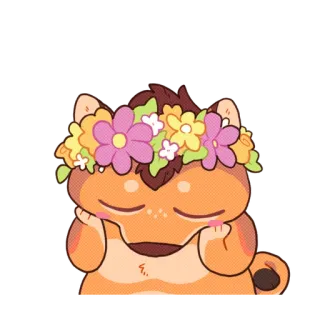 🌸 721c8530 การ์ตูน, สัตว์, มงกุฎดอกไม้, น่ารัก, คาวาอิ, สัตว์เลี้ยง telegram sticker