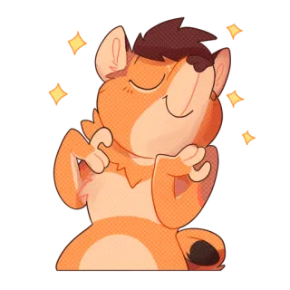 ✨ fb62a097 เฟอร์รี่, สัตว์, ประกาย, มีความสุข, น่ารัก, ตัวละคร telegram sticker