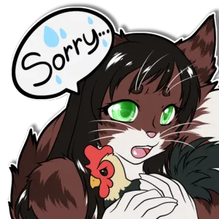 😞 142ff83f Sorry... anime, catgirl, apology, chicken, furry, cute, sorry telegram sticker