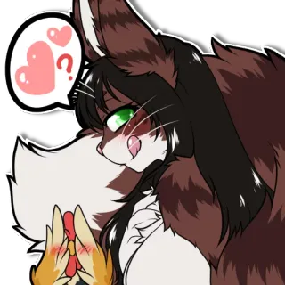😘 219e98b1 anime, cat, cartoon, furry, hearts, cute telegram sticker