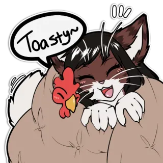 🔥 62d661fa Toasty~ cat, toasty, chicken, cartoon, cute, cozy, animal telegram sticker