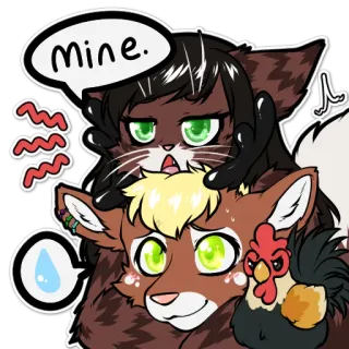 😏 6424dd2b Mine. furry, cat, deer, chicken, cute, animal, cartoon telegram sticker