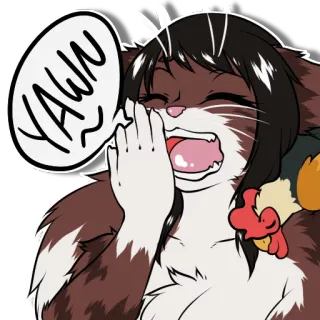 💤 855409a3 YAWM cat, yawn, sleepy, tired, animal, cartoon telegram sticker