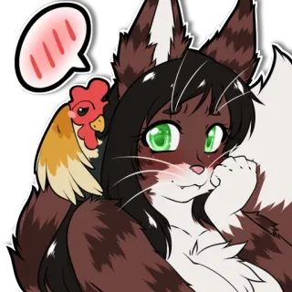 😊 9c33ad96 anime, cat, chicken, cartoon, illustration, sticker telegram sticker