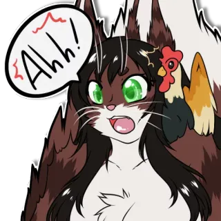 ⁉ a3ddc82f Ahh! anime, cartoon, furry, animal, chicken telegram sticker