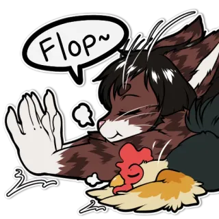 😴 b4bfaf34 Flop~ cartoon, animal, cat, cute, sleepy, sleeping, flop telegram sticker