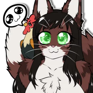😇 e21a9440 anime, sticker, character, fox, chicken, kawaii, cartoon telegram sticker