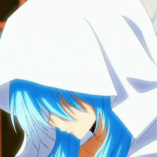 💧 0ffd6bfc Rimuru Tempest That Time I Got Reincarnated as a Slime Anime, Manga, Rimuru, cheveux bleus, capuche telegram sticker