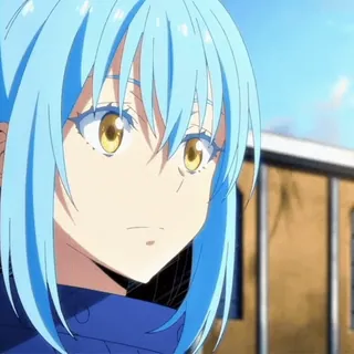 💧 9bbc7d6e Rimuru Tempest That Time I Got Reincarnated as a Slime Anime, Manga, Isekai, Slime, Fantasy, Rimuru Tempest, cheveux bleus, personnage telegram sticker