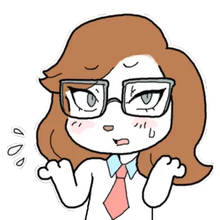 🤓 0e6fc9d2 kartun, karakter, ilustrasi, keringat, kacamata telegram sticker