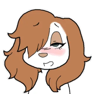 😍 9298fc26 anjing kartun, tersipu, rambut cokelat, imut, karakter anjing telegram sticker