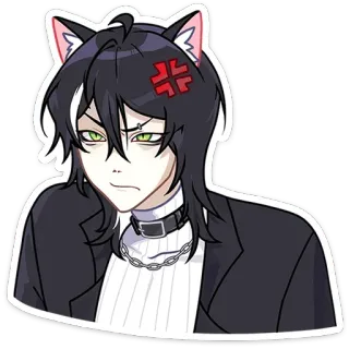 😡 56bd86b9 chico gato, anime, enojado, dibujos animados, pegatina, personaje de anime, orejas de gato whatsapp sticker
