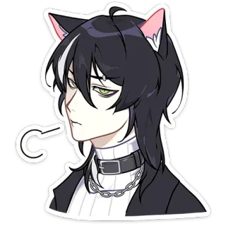 😮‍💨 b596e989 Anime, Gato, Neko, Personaje, Collar, Orejas, Pegatina whatsapp sticker