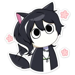 🤩 083ff2d1 애니메이션, 고양이 귀, 카와이, 귀여운, SD캐릭터, 만화 telegram sticker